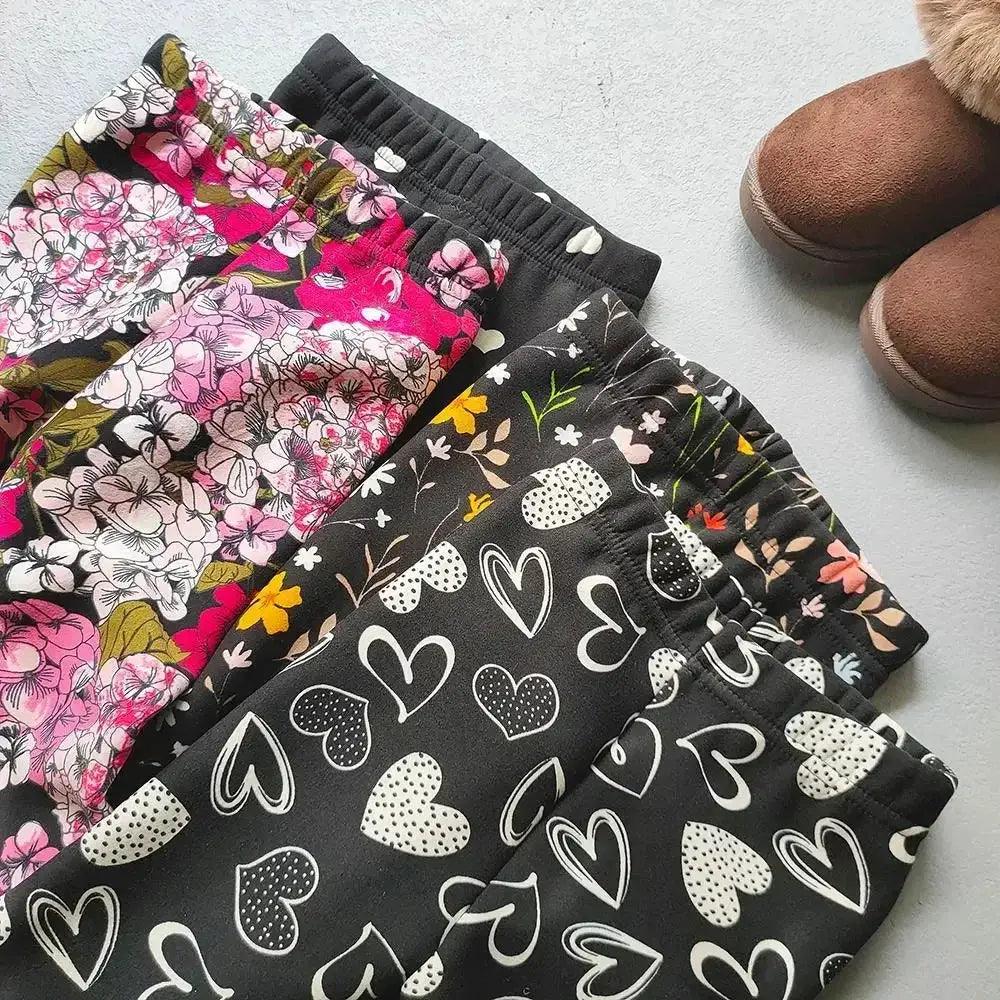  Girls Leggings Floral Print Thick Warm Winter Cozy -  ToylandEU™