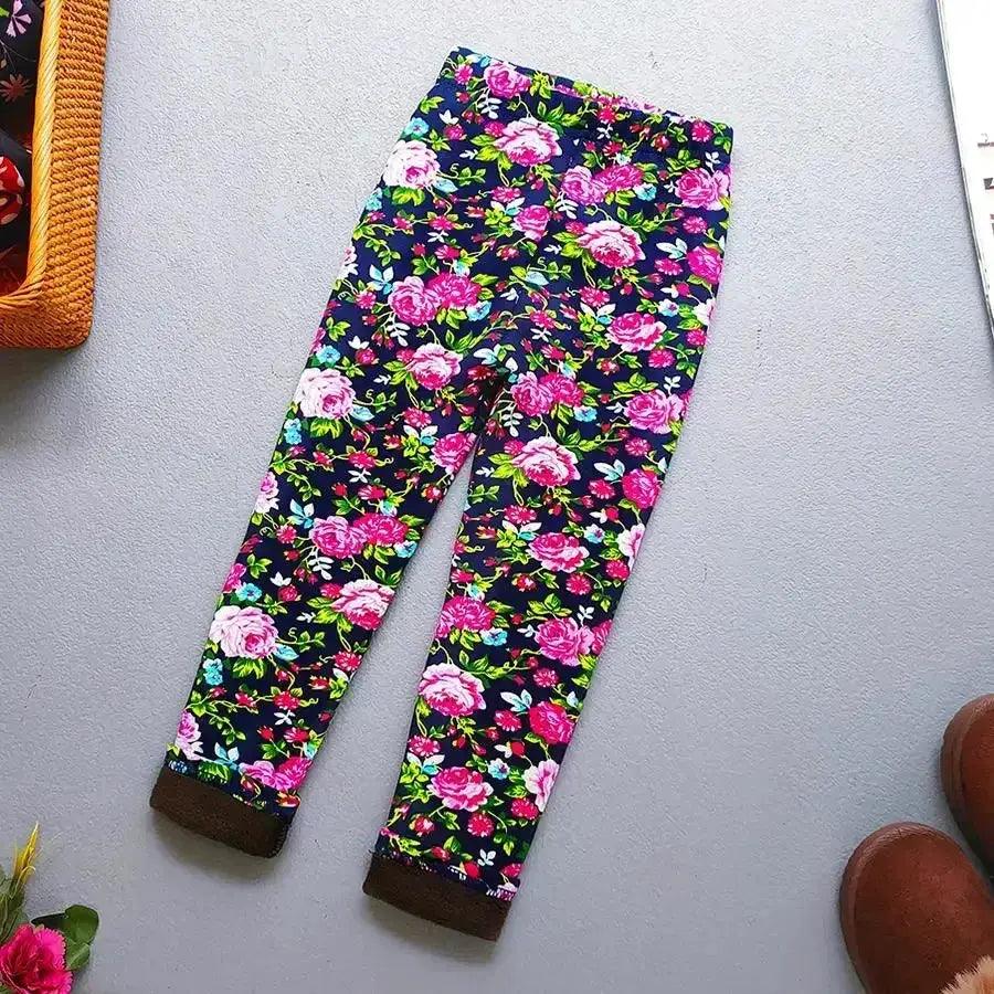  Girls Leggings Floral Print Thick Warm Winter Cozy -  ToylandEU™
