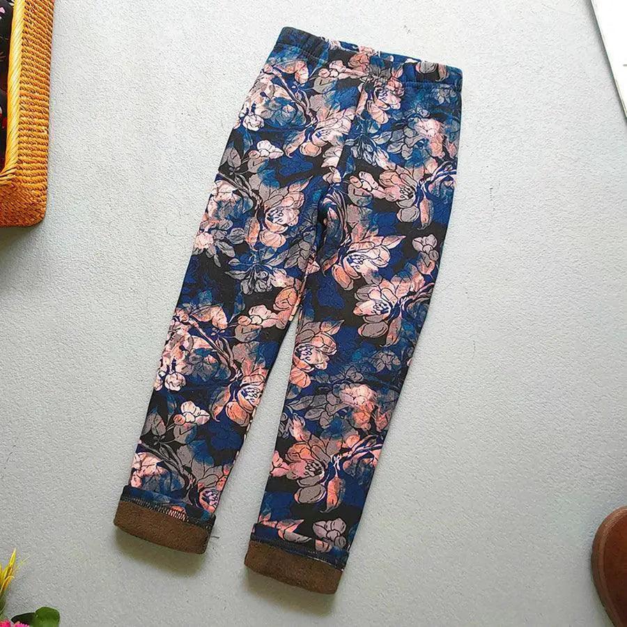  Girls Leggings Floral Print Thick Warm Winter Cozy -  ToylandEU™