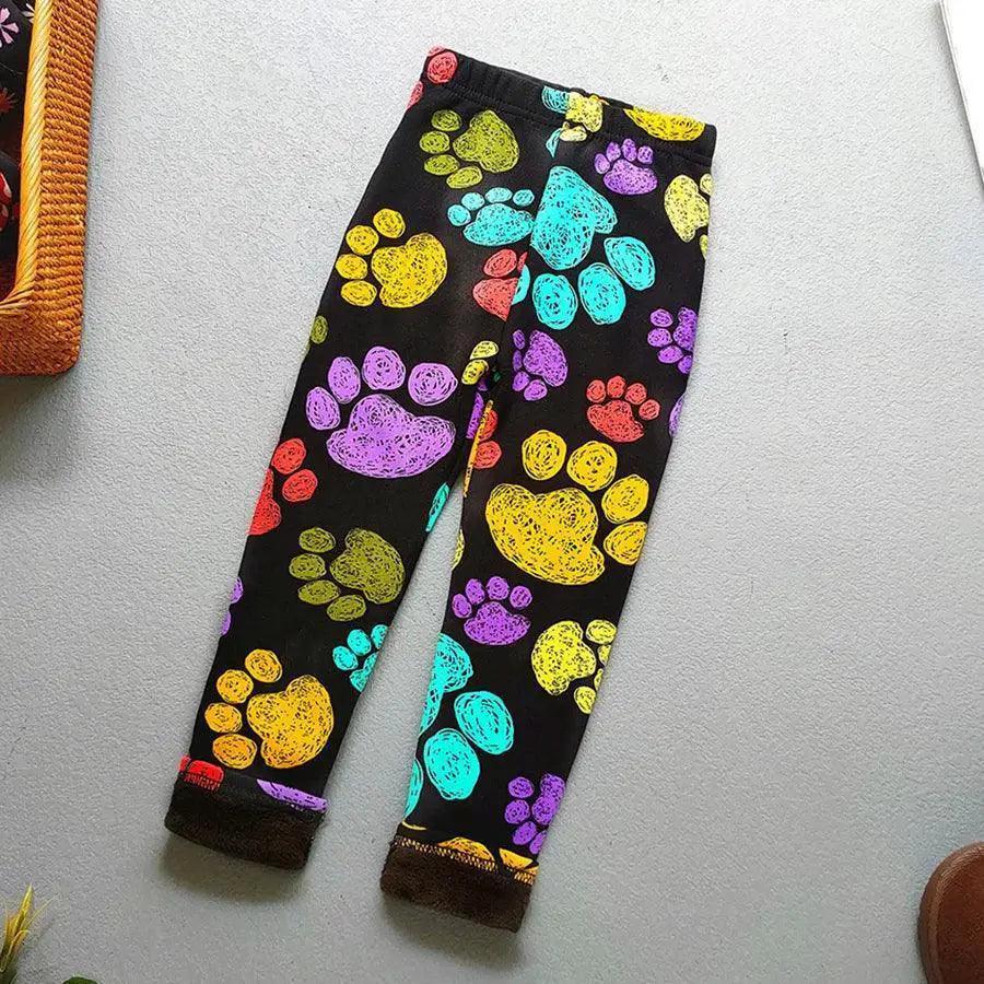  Girls Leggings Floral Print Thick Warm Winter Cozy -  ToylandEU™