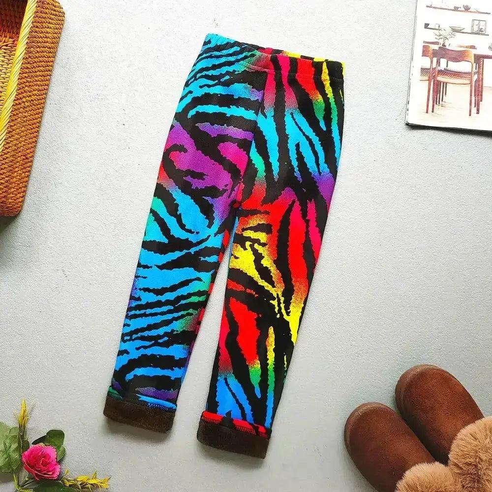  Girls Leggings Floral Print Thick Warm Winter Cozy -  ToylandEU™