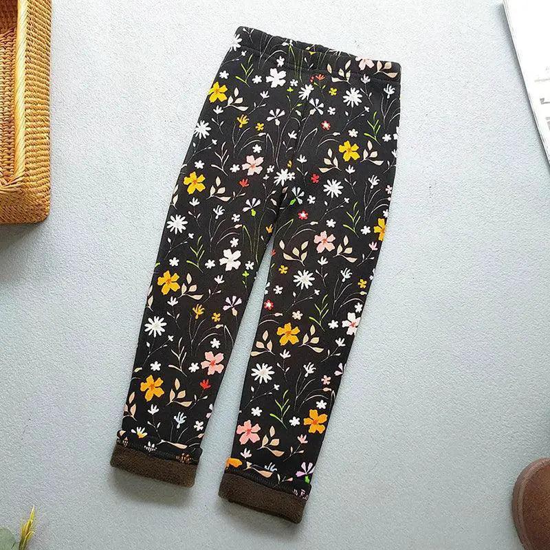  Girls Leggings Floral Print Thick Warm Winter Cozy -  ToylandEU™