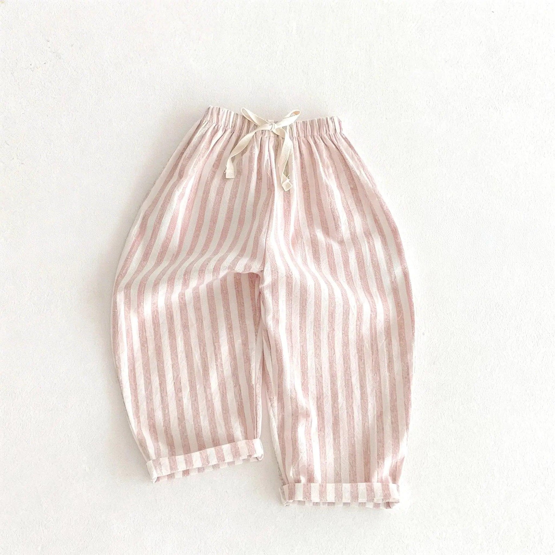 Girls Linen Pants With Pockets Striped Casual Summer -  ToylandEU™