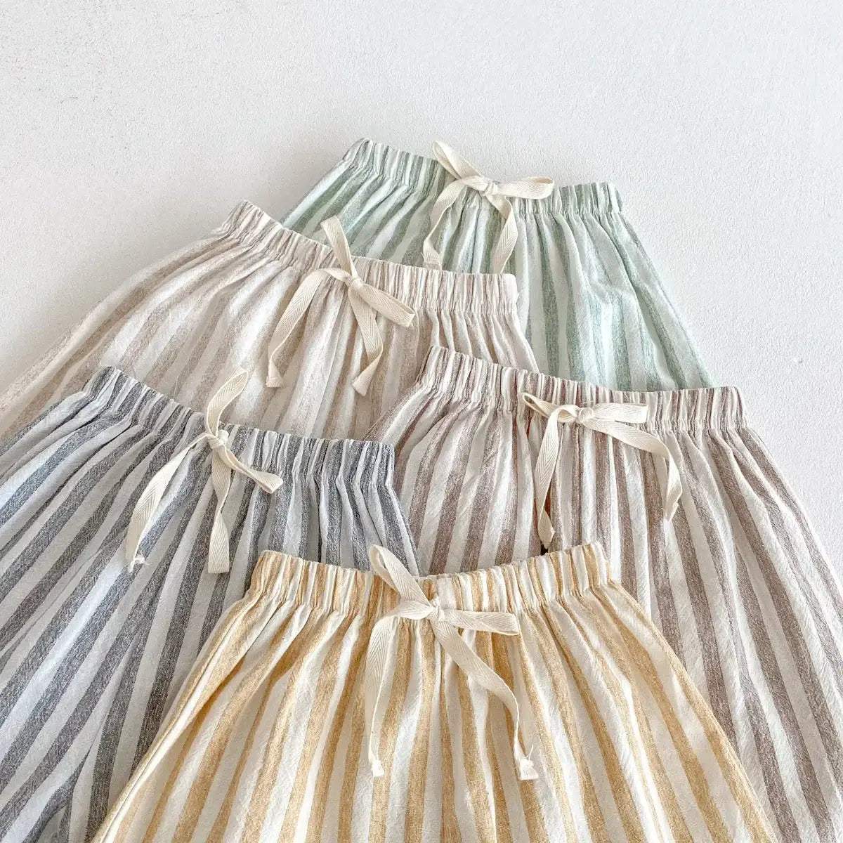  Girls Linen Pants With Pockets Striped Casual Summer -  ToylandEU™