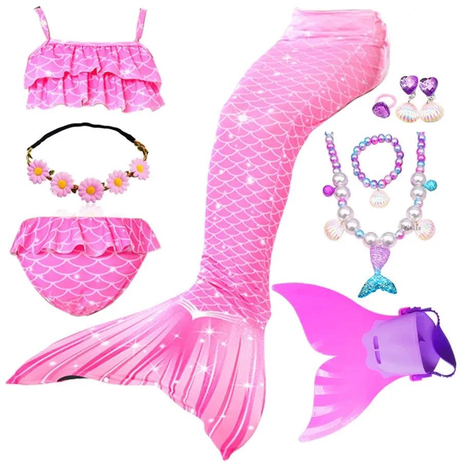 Girls Mermaid Tail Costume | Swimmable | Toylandeu™