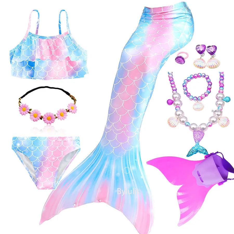 Girls Mermaid Tail Costume | Swimmable | Toylandeu™