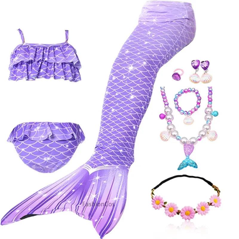 Girls Mermaid Tail Costume | Swimmable | Toylandeu™