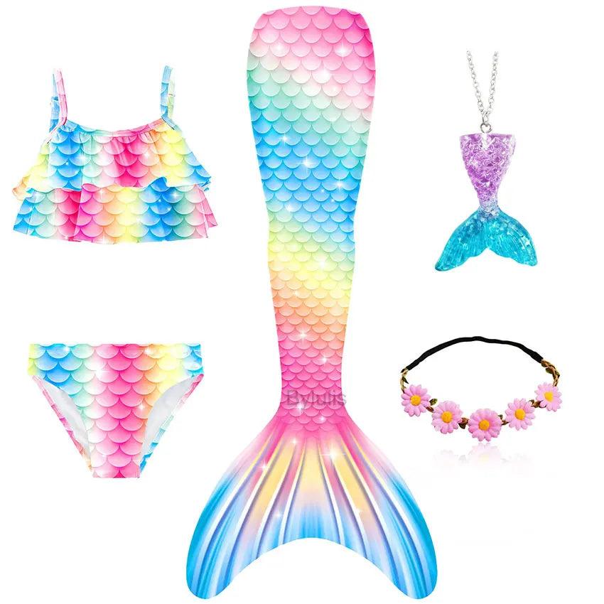 Girls Mermaid Tail Costume | Swimmable | Toylandeu™