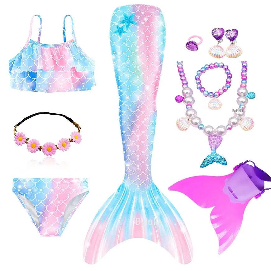Girls Mermaid Tail Costume | Swimmable | Toylandeu™