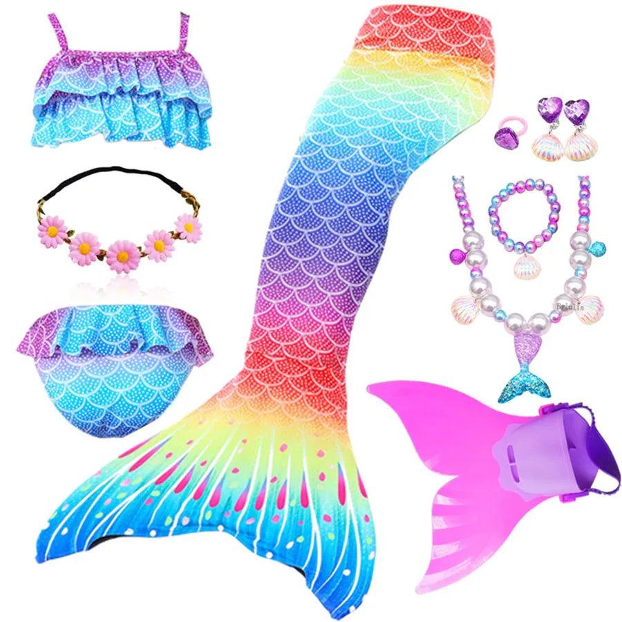 Girls Mermaid Tail Costume | Swimmable | Toylandeu™