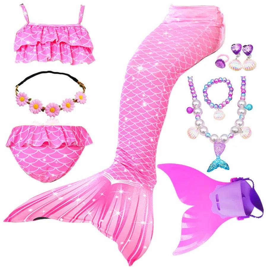 Girls Mermaid Tail Costume | Swimmable | Toylandeu™