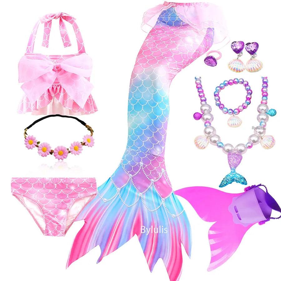 Girls Mermaid Tail Costume | Swimmable | Toylandeu™