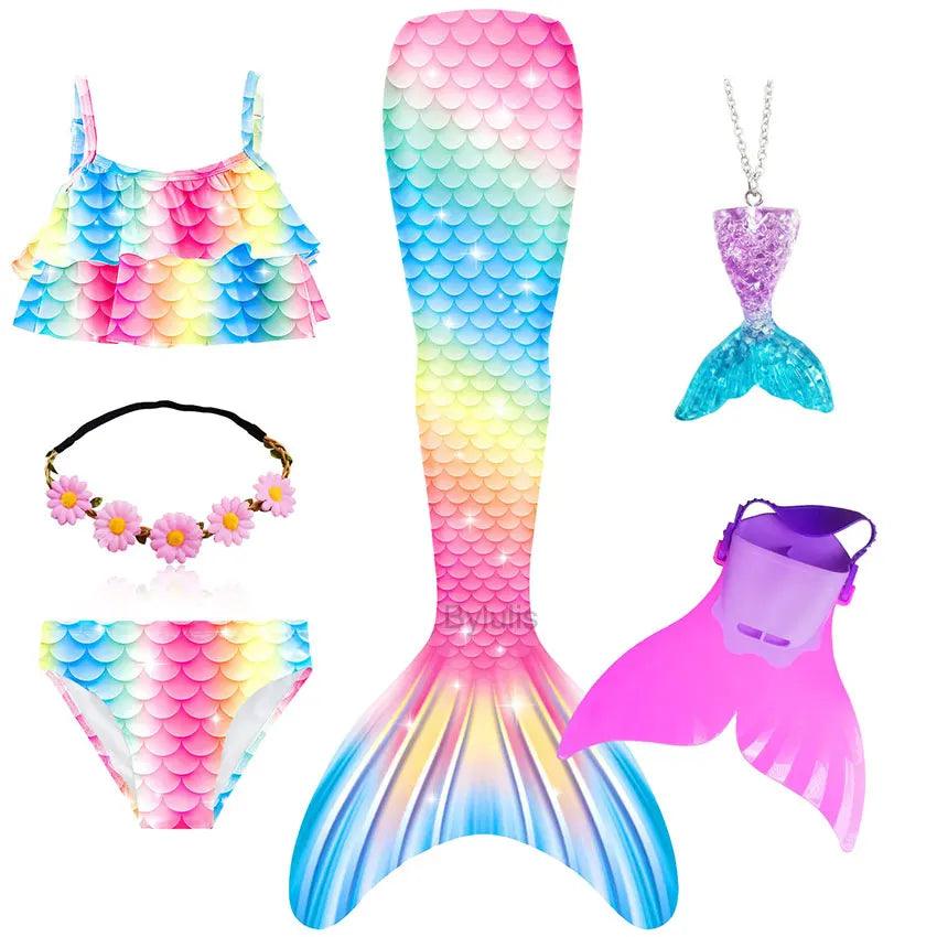Girls Mermaid Tail Costume | Swimmable | Toylandeu™
