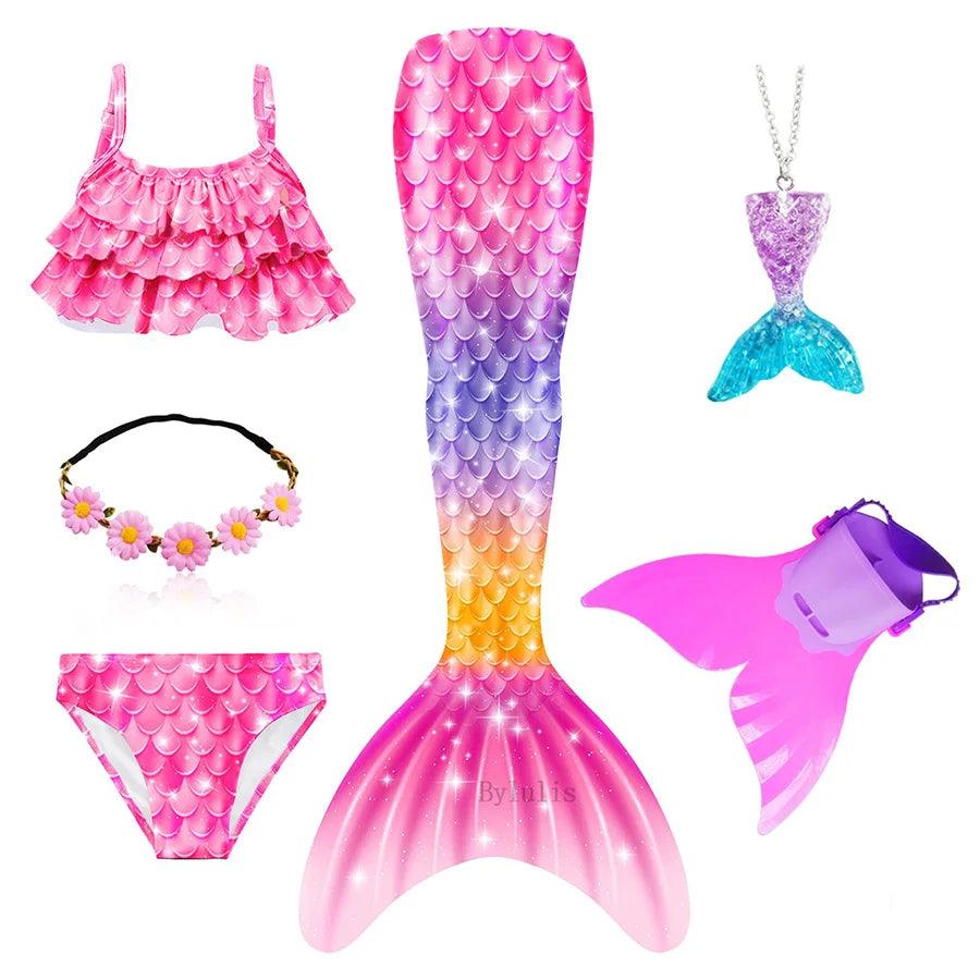 Girls Mermaid Tail Costume | Swimmable | Toylandeu™