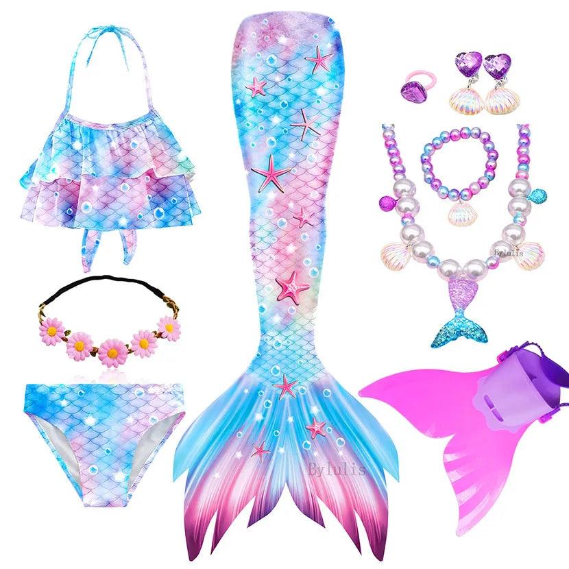 Girls Mermaid Tail Costume | Swimmable | Toylandeu™