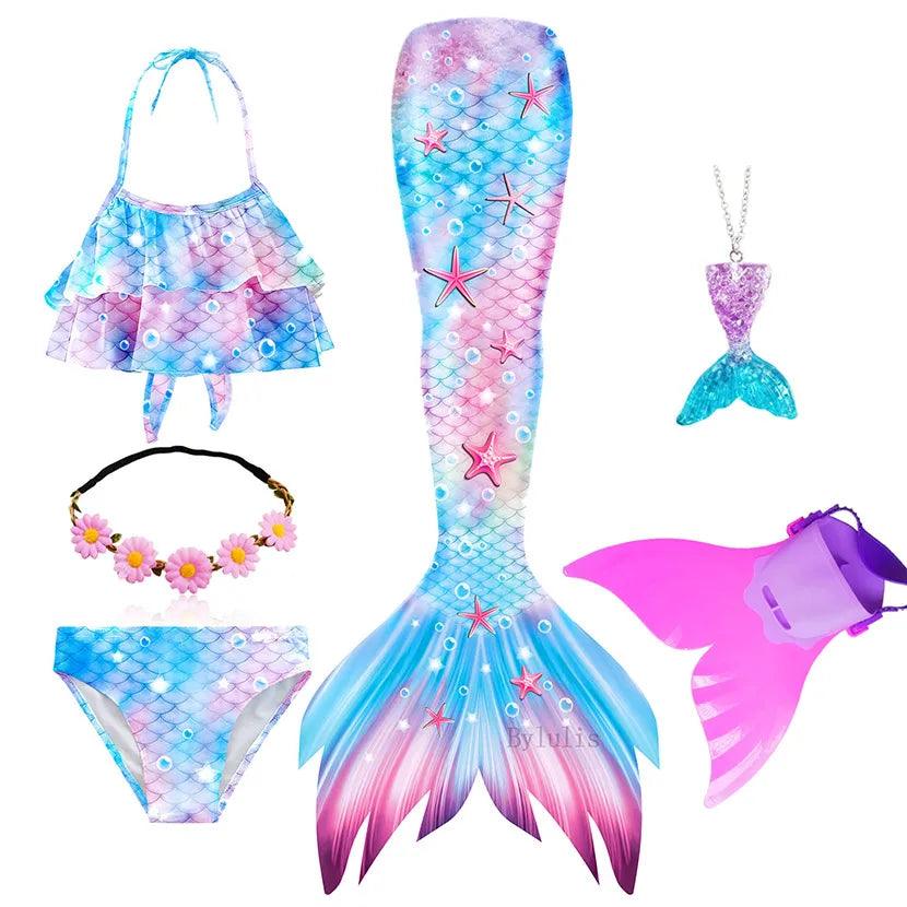 Girls Mermaid Tail Costume | Swimmable | Toylandeu™