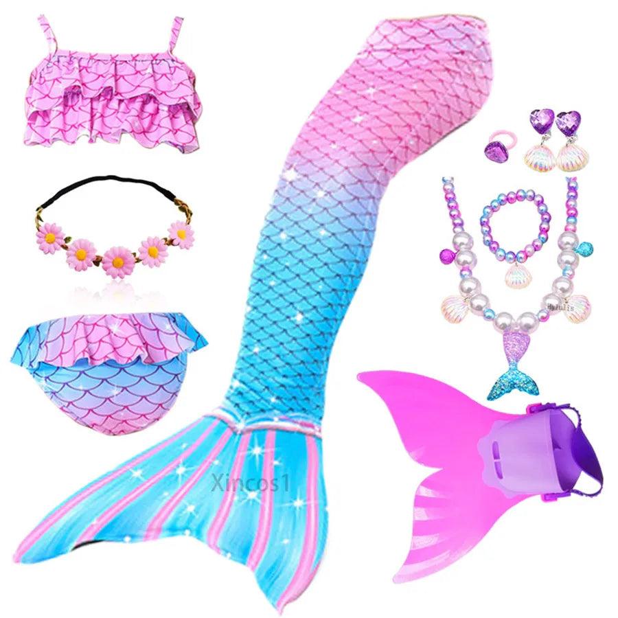 Girls Mermaid Tail Costume | Swimmable | Toylandeu™
