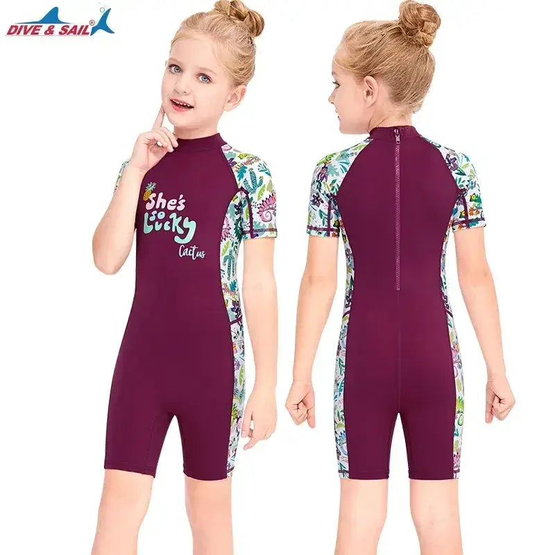 Girls Neoprene Wetsuit 1mm Quick Dry UV Protection For Surfing - ToylandEU