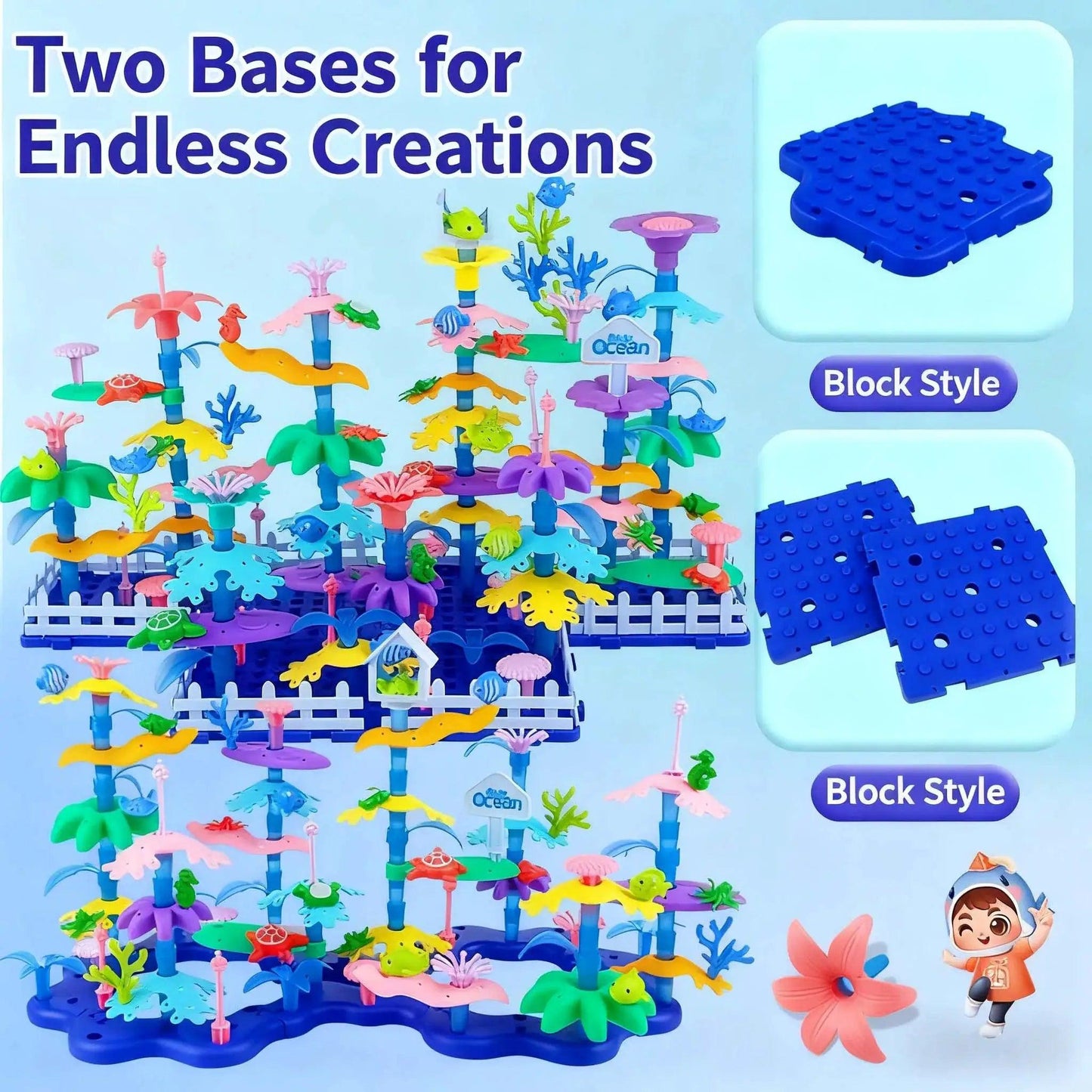  Girls Ocean Coral Building Blocks Creative CE Certified -  ToylandEU™