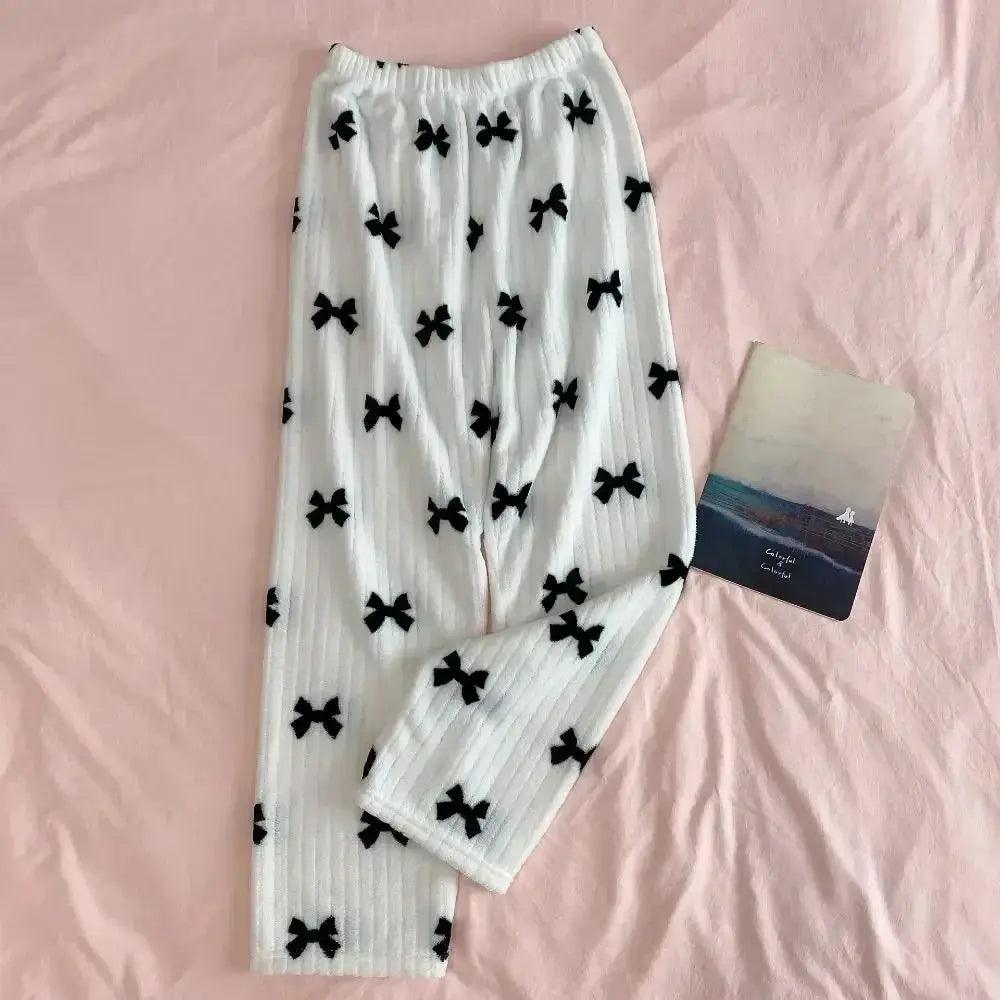  Girls Pajama Pants Fleece Sleepwear Bowknot Comfort -  ToylandEU™