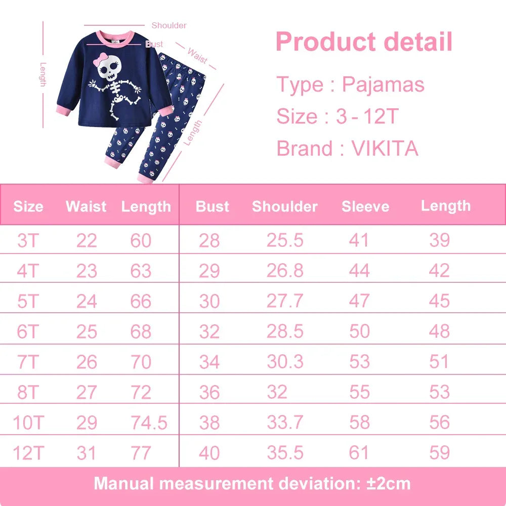 Girls Pajama Sets Halloween Sleepwear Cotton For Winter - ToylandEU