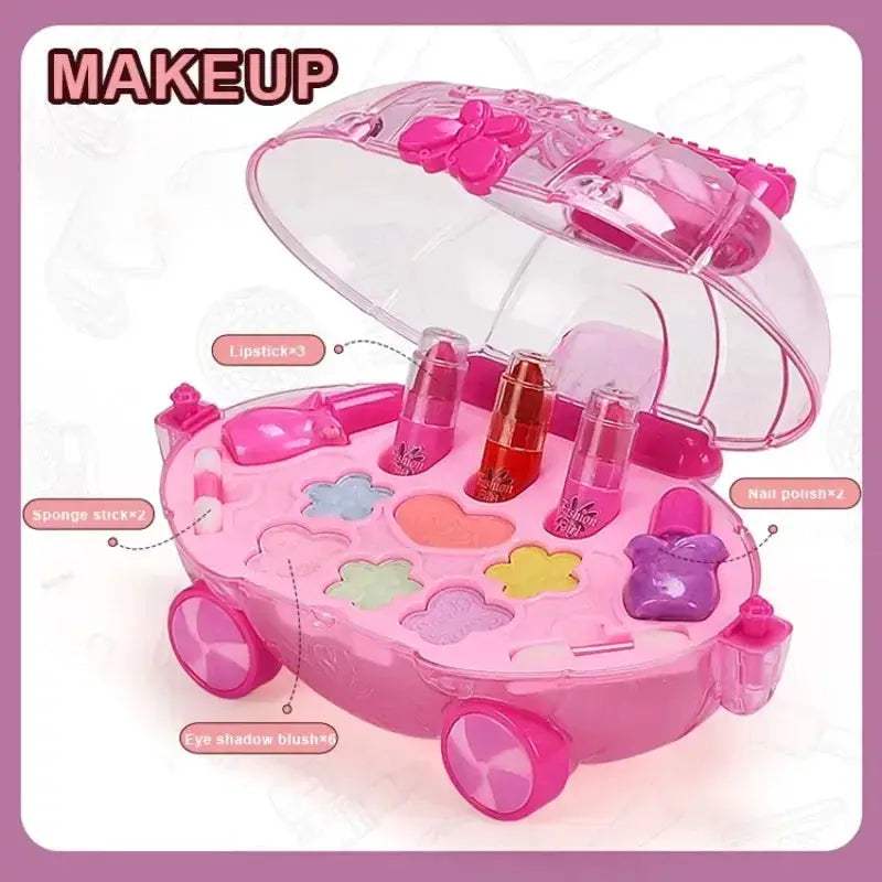 Girls Princess Cosmetic Box Trolley Case For Pretend Play - ToylandEU