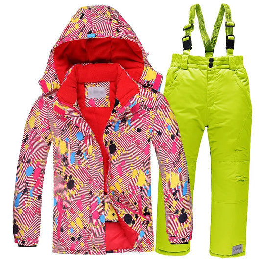 Girls Ski Jacket Snow Bibs Set Waterproof Warm Windproof - ToylandEU