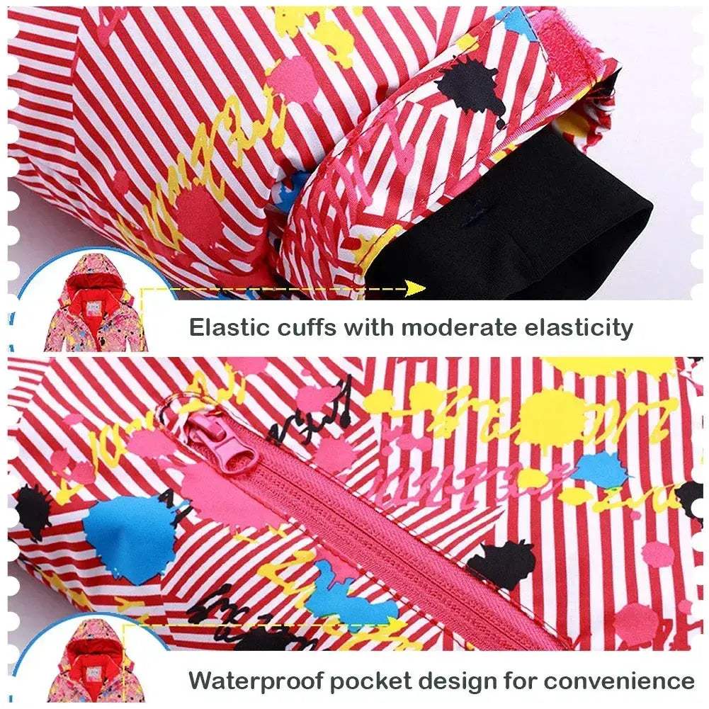 Girls Ski Jacket Snow Bibs Set Waterproof Warm Windproof - ToylandEU