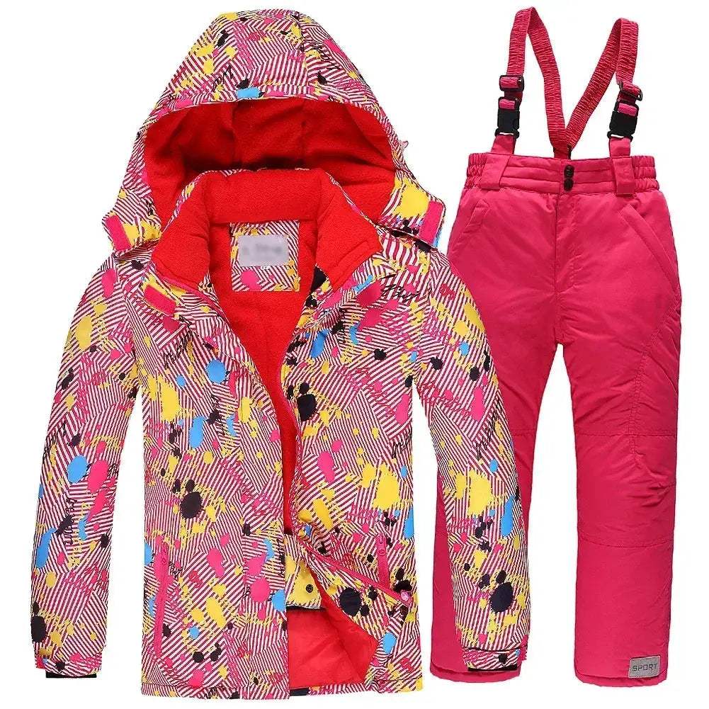 Girls Ski Jacket Snow Bibs Set Waterproof Warm Windproof - ToylandEU
