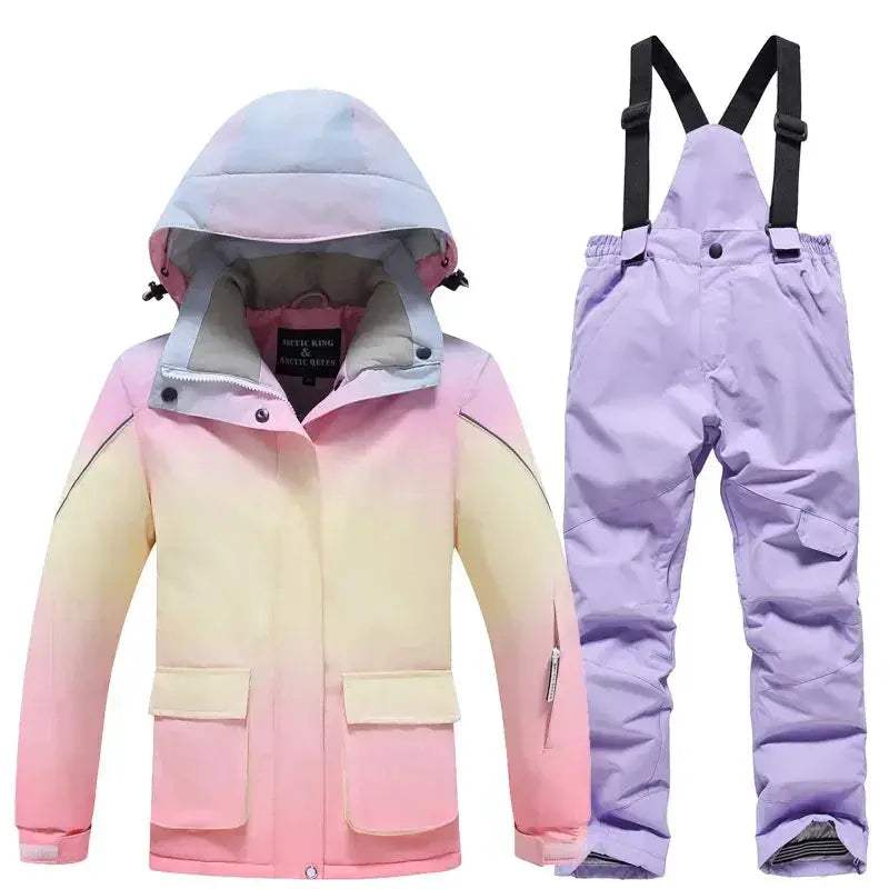 Girls Ski Suit Waterproof Windproof AllinOne Snow Gear - ToylandEU