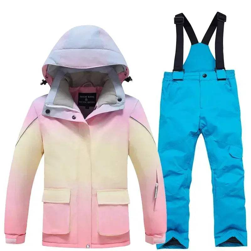 Girls Ski Suit Waterproof Windproof AllinOne Snow Gear - ToylandEU