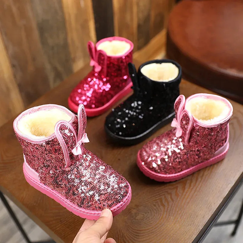 Girls Snow Boots Winter Warm Furry Waterproof Ankle Boots - ToylandEU