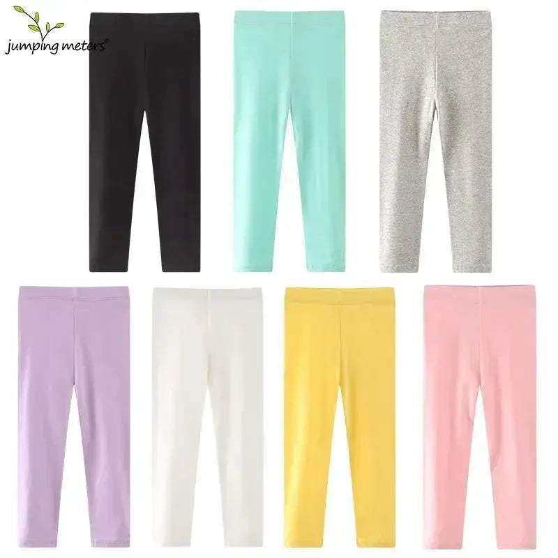 Girls Solid Color Cotton Leggings Elastic Waist Slim Fit 4-6Y - ToylandEU