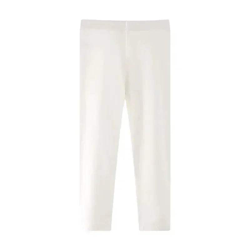Girls Solid Color Cotton Leggings Elastic Waist Slim Fit 4-6Y - ToylandEU