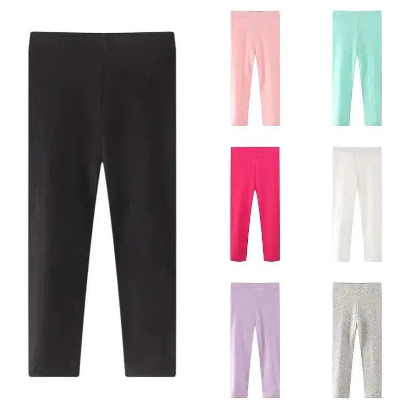  Girls Solid Color Cotton Leggings Waist Slim Fit 4-6Y -  ToylandEU™