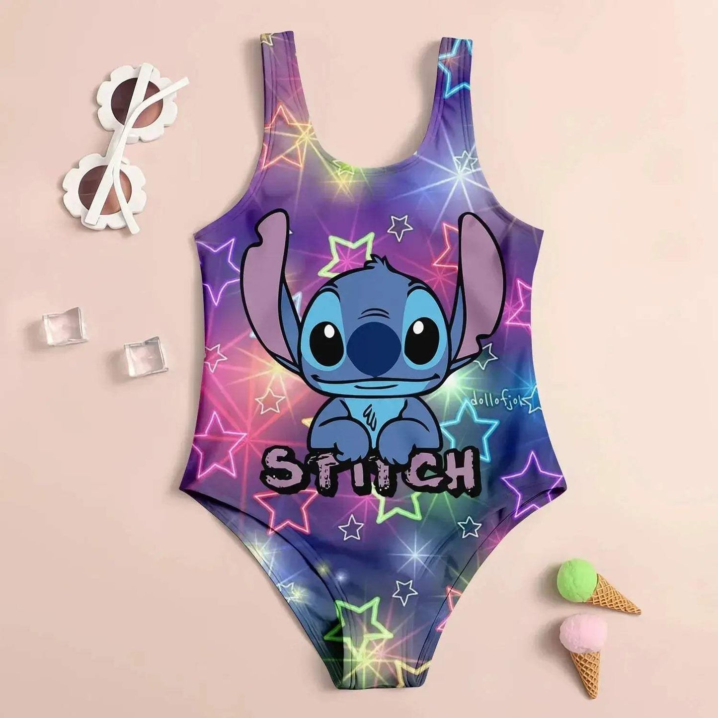 Girls Swimwear Set UV Protection Quick Dry 3D Print - ToylandEU