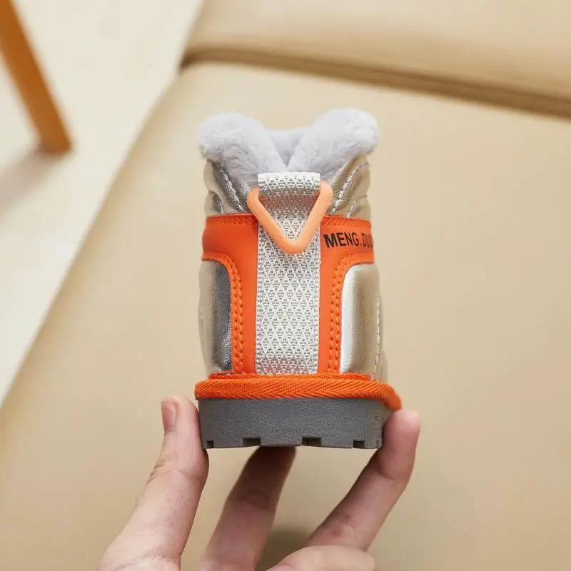  Girls' Waterproof Winter Snow Boots, Short Plush Leather Ankle Boots with Anti-Slip Sole -  ToylandEU™