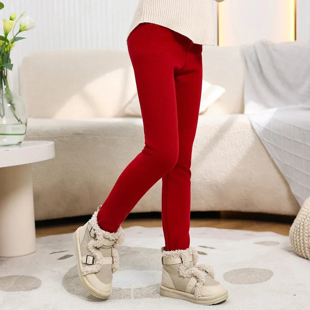 Girls Winter Fleece Lined Ankle Length Pants For Cozy Warmth - ToylandEU