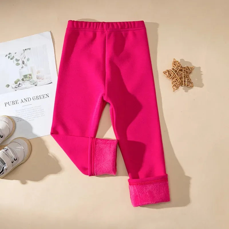Girls Winter Fleece Lined Ankle Length Pants For Cozy Warmth - ToylandEU