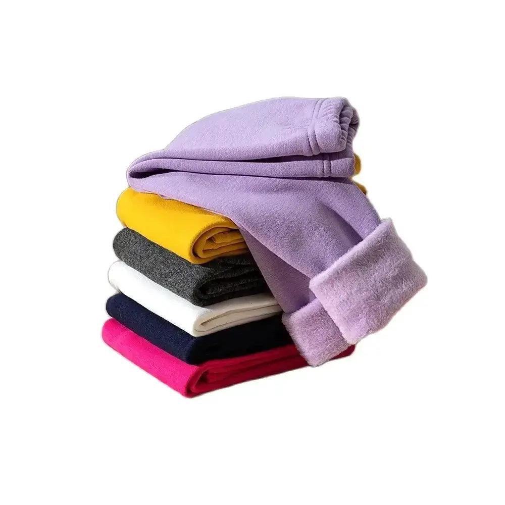  Girls Winter Fleece Lined Pants Ankle Length Comfort -  ToylandEU™