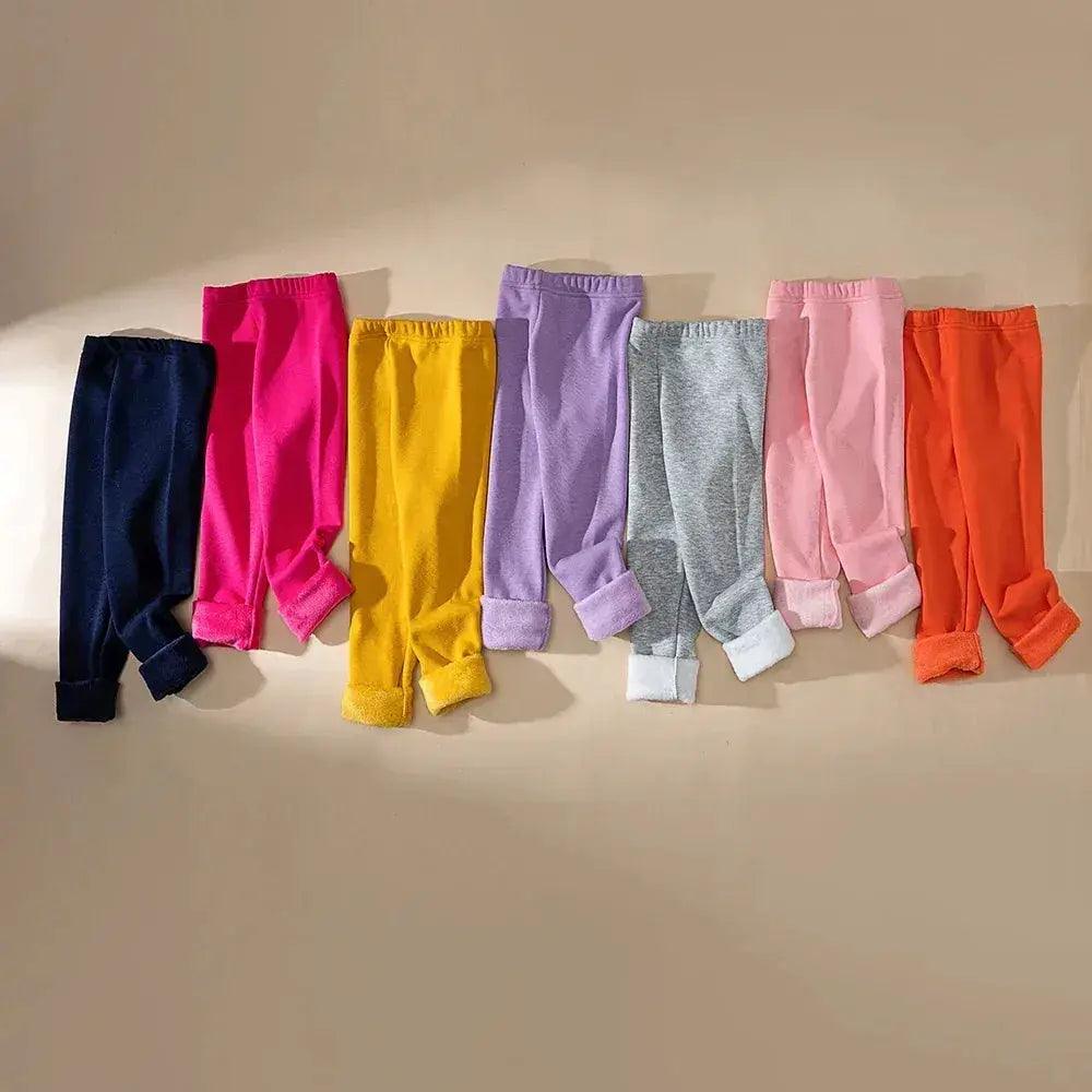  Girls Winter Fleece Lined Pants Ankle Length Comfort -  ToylandEU™