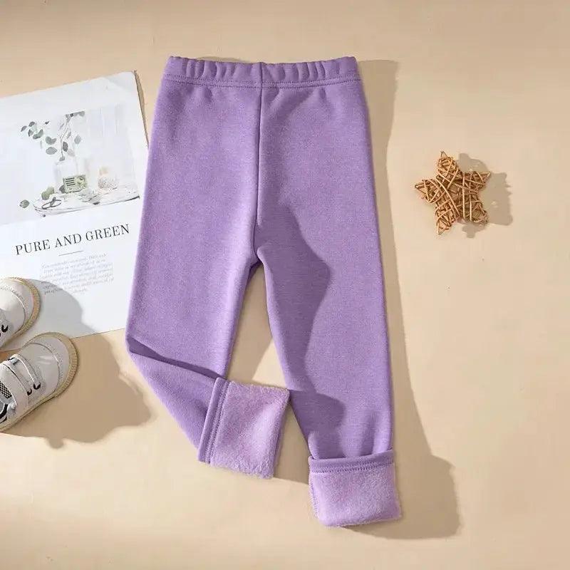  Girls Winter Fleece Lined Pants Ankle Length Comfort -  ToylandEU™