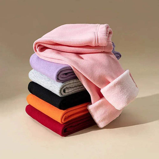  Girls Winter Fleece Lined Pants Ankle Length Comfort -  ToylandEU™