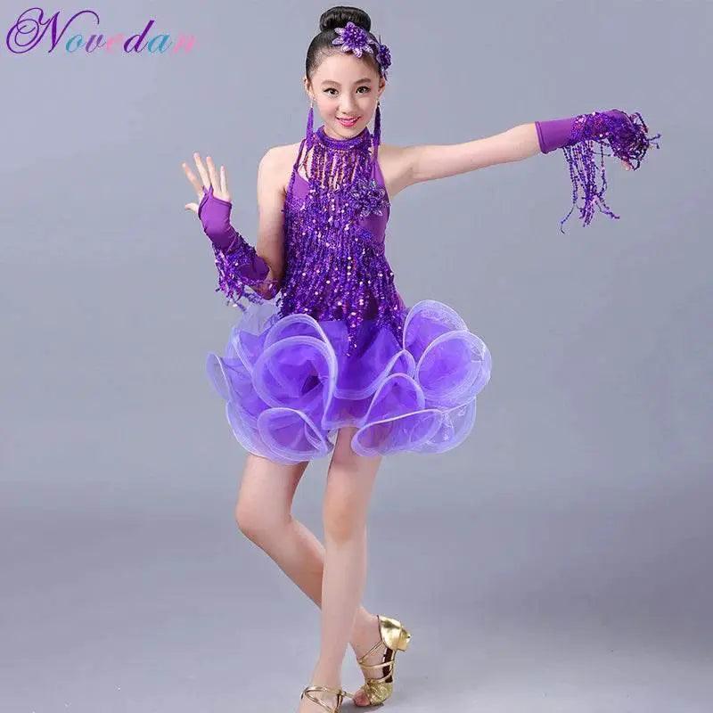  Glam Sequin Fringe Kids Latin Dance Dress Toyland EU -  ToylandEU™