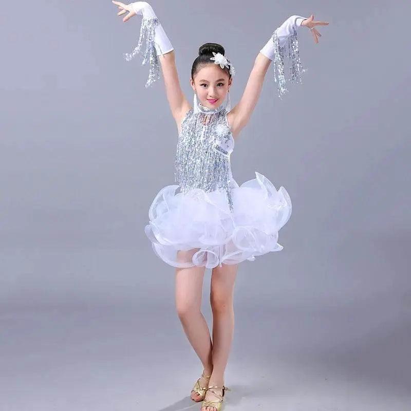  Glam Sequin Fringe Kids Latin Dance Dress Toyland EU -  ToylandEU™