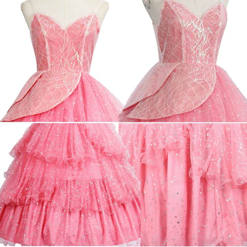 Glamorous Cosplay Costume Pink Glinda Dress For Women - ToylandEU