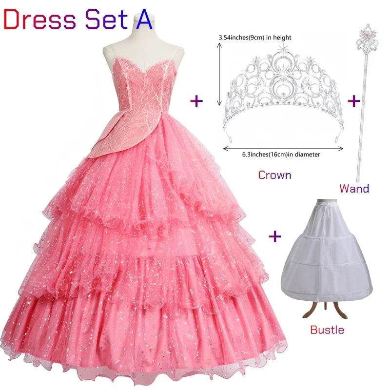 Glamorous Cosplay Costume Pink Glinda Dress For Women - ToylandEU