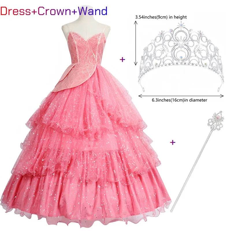 Glamorous Cosplay Costume Pink Glinda Dress For Women - ToylandEU