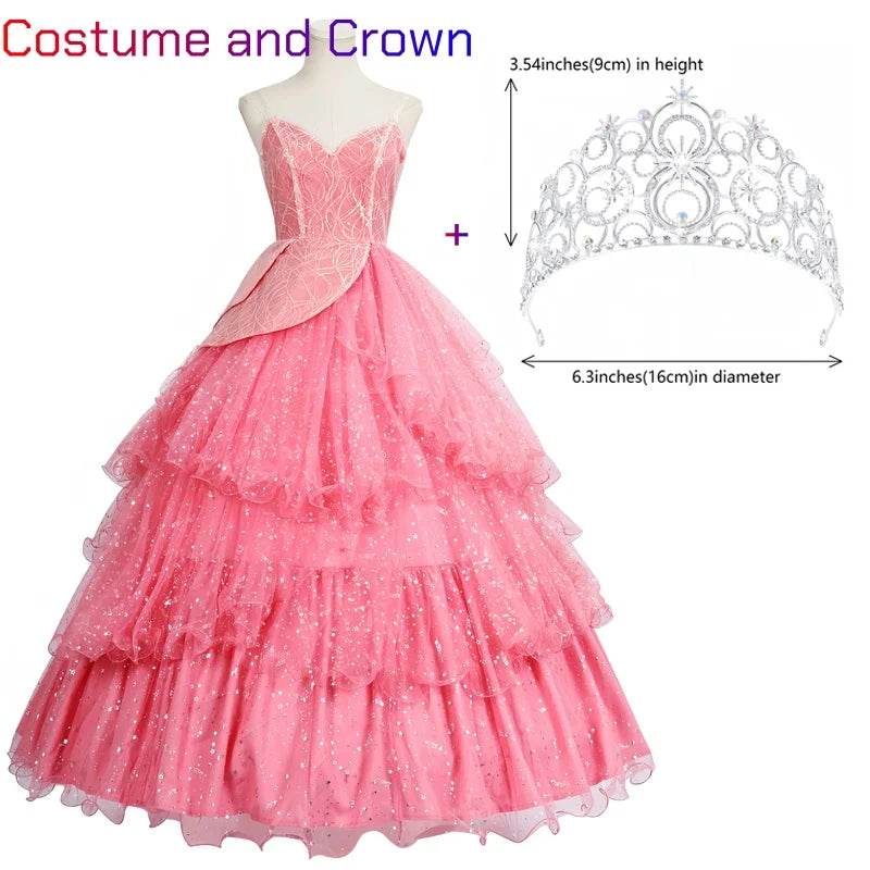 Glamorous Cosplay Costume Pink Glinda Dress For Women - ToylandEU