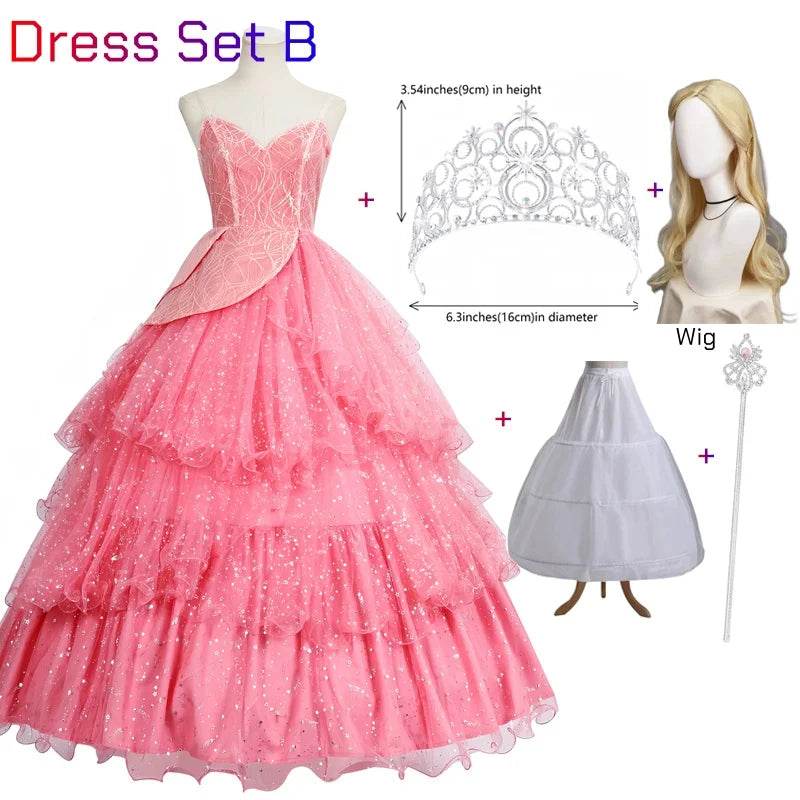 Glamorous Cosplay Costume Pink Glinda Dress For Women - ToylandEU